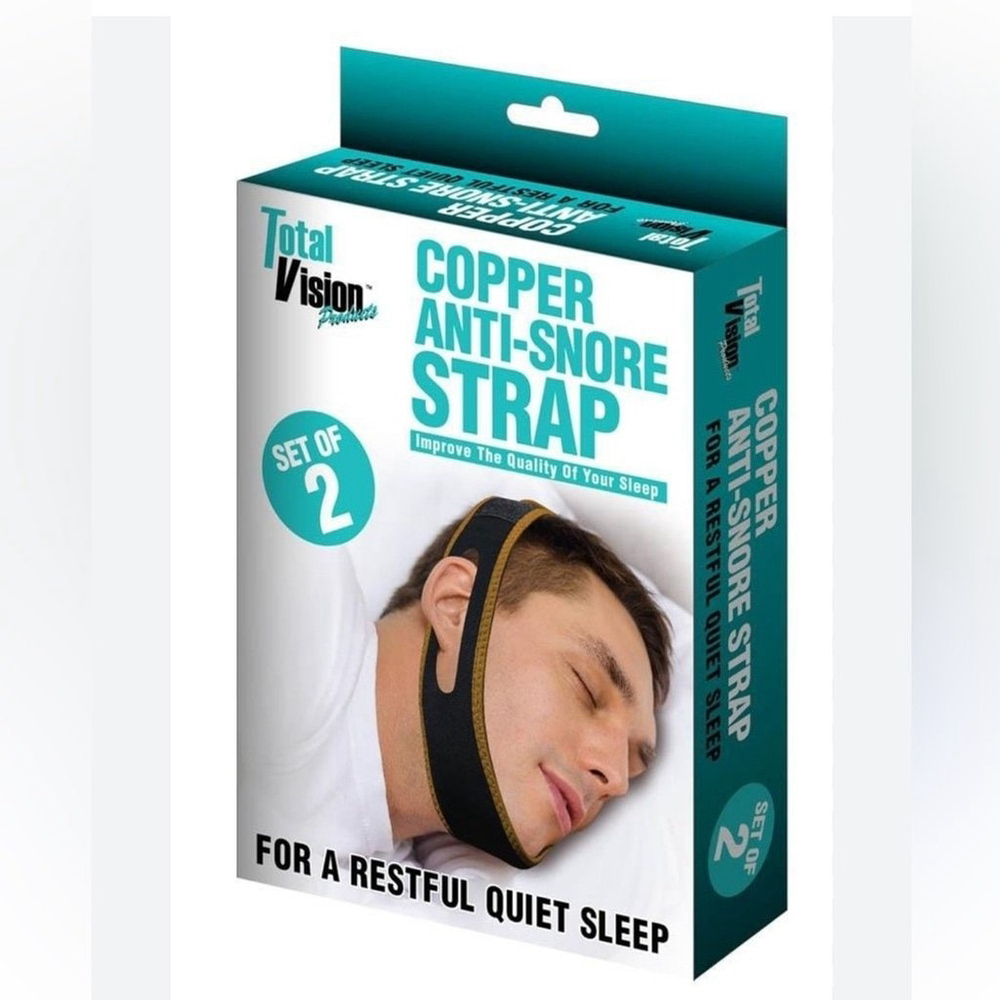Copper Anti Snore Chin Strap for Snoring Set of 2 NEW
